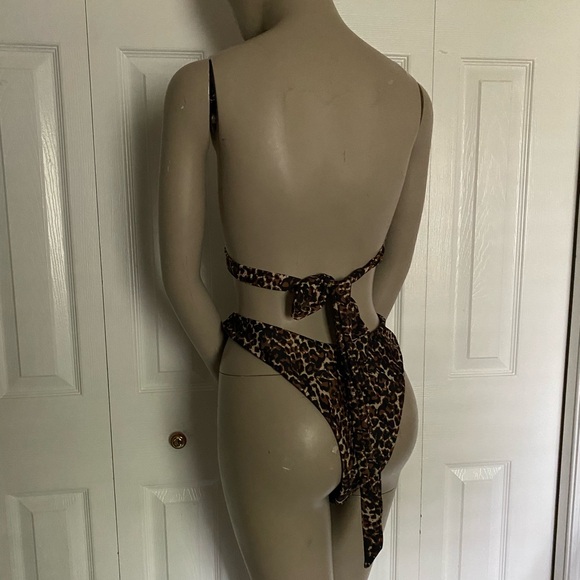 MATTE COLLECTION Leopard Print Wrap Around Bikini Bottom XL - Picture 5 of 12